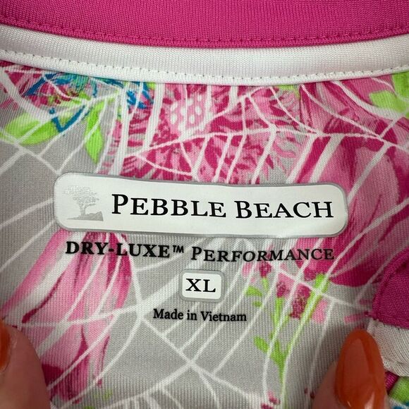 Pebble Beach Dry-Luxe Performance Multicolor Sleeveless Polo 1/4 Zip Neck XL - Picture 8 of 9